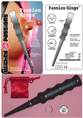 101C Passion Nipple Rings, Non Piercing - Close-Up Package Style 