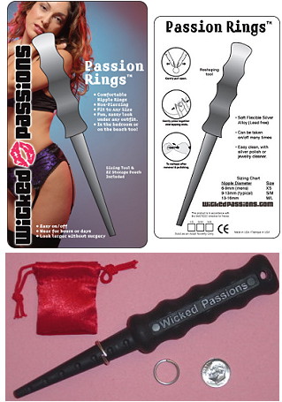 100D  Passion Nipple Rings, Non Piercing- Discreet Package Style